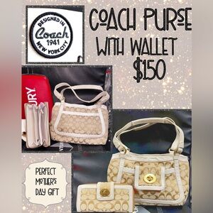 Coach purse with wallet